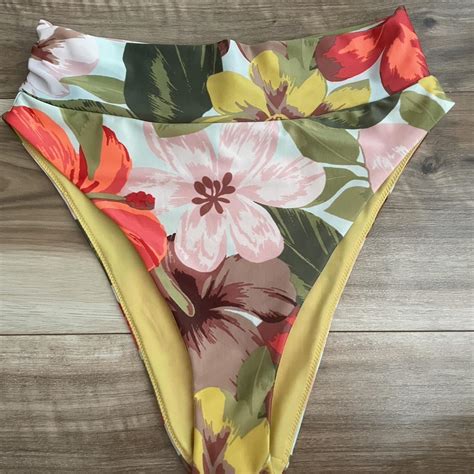Cute High Cut High Waisted Cheeky Bikini Bottom Depop