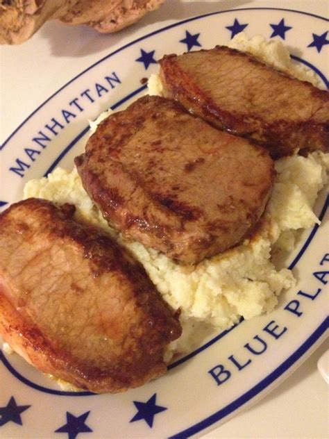 Pork Chops With Cauliflower Mash Peaches To Apples