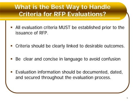 Rfp Evaluation Training Ppt