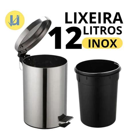 Cesto De Lixo Lts Inox C Pedal Banheiro E Cozinha Home