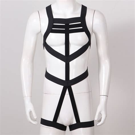 Sexy Mens Body Shoulder Chest Harness Bodysuit Belt Underwear Jockstrap Lingerie EBay