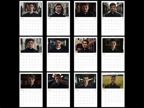 Calendario Romano Wall Calendar 2024 Hot Priest Calendar Etsy