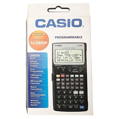 Casio Fx 5800p Scientific Calculator Black 4 Line Display