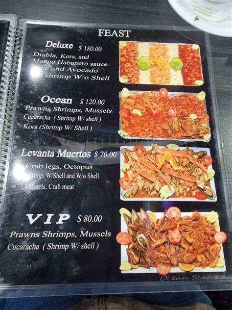 Menu at Ocean Seafood restaurant, Lindenhurst