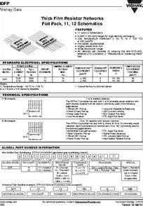 DFP1611MFD05 Datasheet Thick Film Resistor Networks Flat Pack 11 12