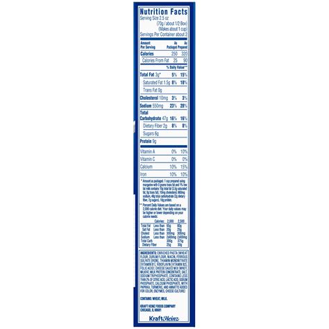 Kraft Mac And Cheese Nutrition Facts Prepared | Besto Blog