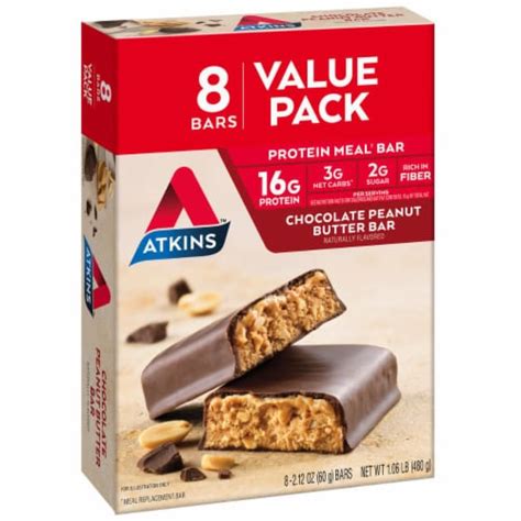 Atkins Chocolate Peanut Butter Meal Protein Bars Pk Oz Smiths