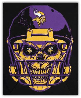 Minnesota Vikings NFL Helmet Skull Car Bumper Sticker Decal 3 Or 5