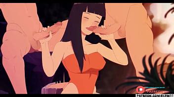 HINATA WITH NARUTO DO BEST DOUBLE BLOWJOB AMAZING ANIME PORN XNXX
