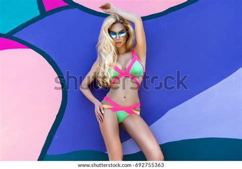 Sexy Model Elegant Colorful Bikini On Stock Photo Shutterstock