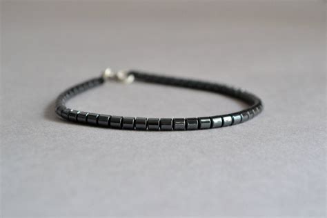 Mens Hematite Bracelet Mens Bracelet Hematite Jewelry Mens