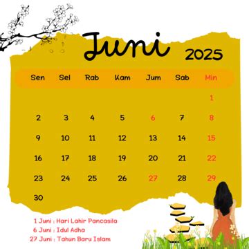 June 2025 Calendar, June 2025, June Month PNG Transparent Clipart Image