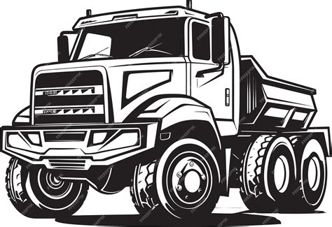 Desenho De Caminhão Arqueado Preto E Branco - Um desenho preto e branco de um caminhão com um design preto e branco ...