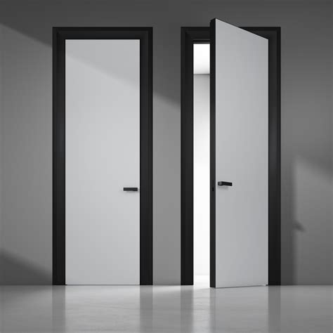 Дверь на алюминиевом коробе с наличниками, матовая эмаль. Купить или ...