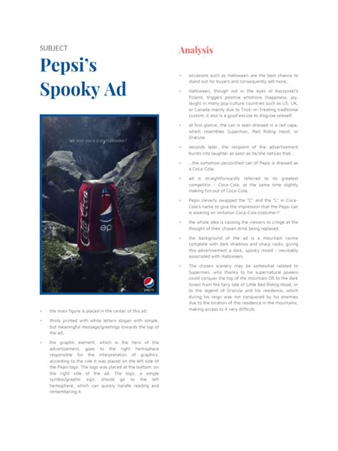 Pepsi Halloween Ad Analysis