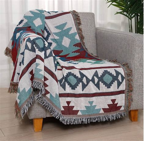 Tapestry Throw Blanket Boho Throw Blanket Woven Fringed Sofa Throw