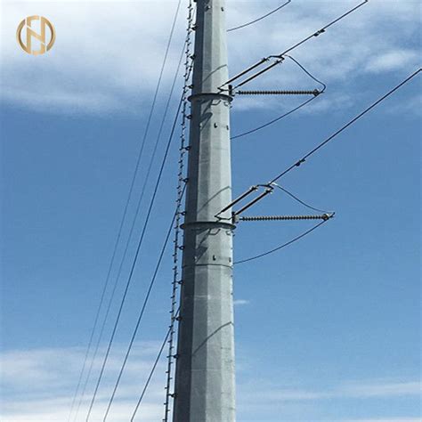 69KV Steel Metal Utility Pole ASTM A 123 Hot Dip Galvanizing High