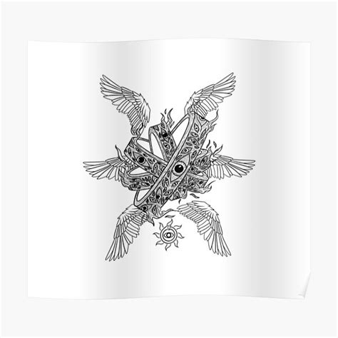 Biblically Accurate Angel Outline Variant Updated Logo Poster For