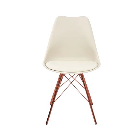 Kit Cadeiras Eames Leda Design Estofada Nude Tower Cobre Madeiramadeira
