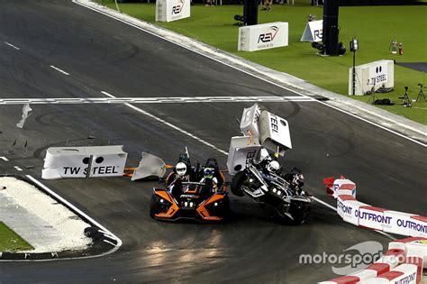 Crash, Pascal Wehrlein and Felipe Massa on the Polaris Slingshot SLR at ...