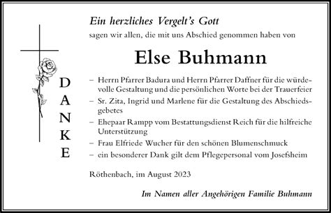 Traueranzeigen von Else Buhmann Allgäuer Zeitung