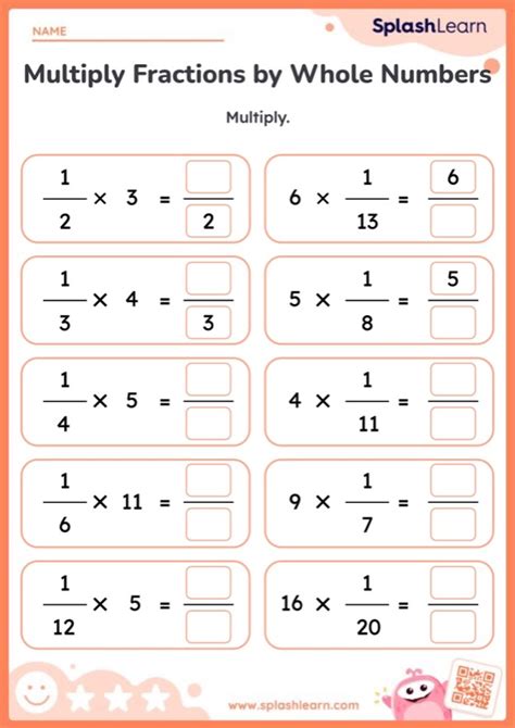 Multiply Unit Fractions With Whole Numbers Worksheet