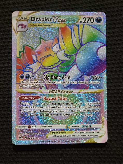 Pokemon Lost Origin Drapion Vstar Rainbow Rare Full Art Values