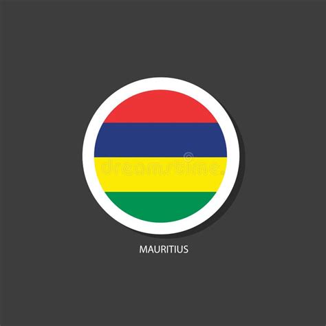 Mauritius Flag Vector Circle Shape Stock Vector Illustration Of Icon