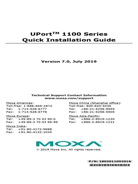MOXA - UPORT 1110 - Eng - Guide | PDF | Device Driver | Installation ...