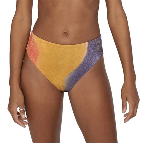 Rvca Trippy Dana High Rise Cheeky Bikini Bottoms Women S Evo