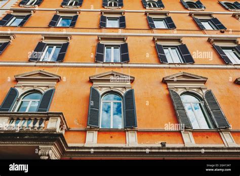 Low Angle Shot Showing Details Of European Classic Building With