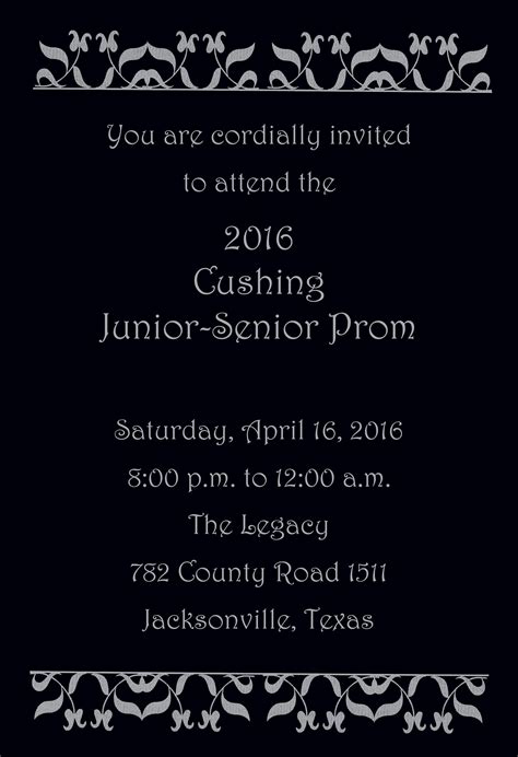 Prom Invitation Templates Printable Word Searches