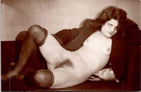 French German Austrian Full Nude Woman Stockings Original S Photo