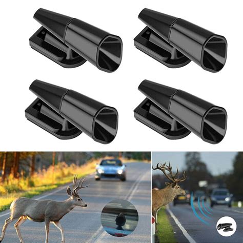 4pcs Ultrasonic Car Deer Whistle Animal Repeller Auto Safety Save