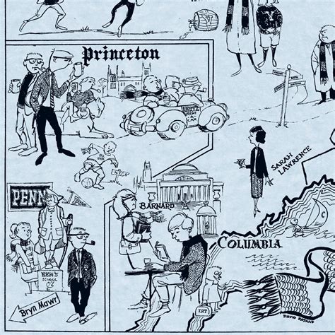 1958 Ivy League Pictorial Map / New Cartoon Map Ivy League - Etsy