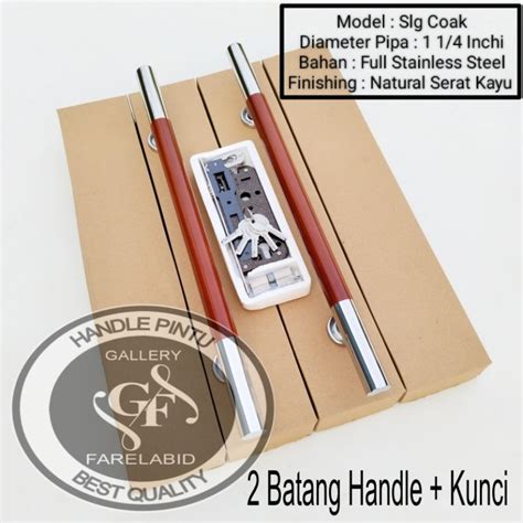 Jual Handle Pintu Rumah Stainless Steel 80 Cm Set Kunci Gagang Pintu 60