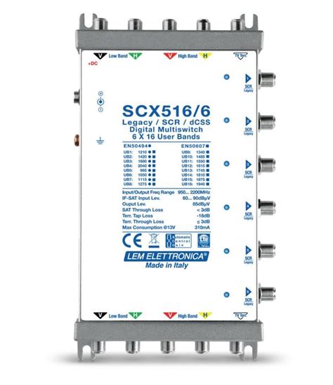 Lem Elettronica Scx5166 Multiswitch Ibrido Passante 5 Ingressi E 6