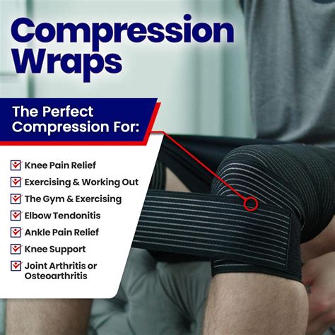 Knee Compression Bandage Wraps for Joint Support & Swelling Relief