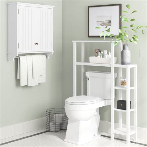 Andover Mills™ Belz 35 W 49 H Over Toilet Organizer With Side Shelving And Wall Mounted