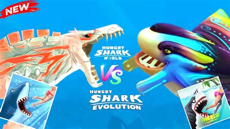 Hungry Shark Evolution Vs Hungry Shark World Zamaharibu Shark Vs Francis Shark Gameplay Youtube