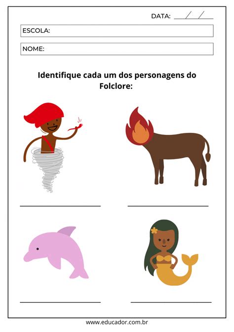 Atividade Folclore 1 Ano - Atividades sobre Folclore 1 ano