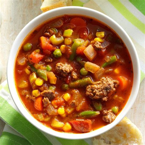 ground beef vegetable soup with pasta