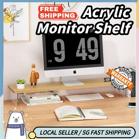 sg stock acrylic suspended booster office computer screen monitor shelf