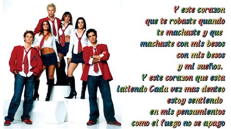 Rbd Este Coraz N Letra Youtube