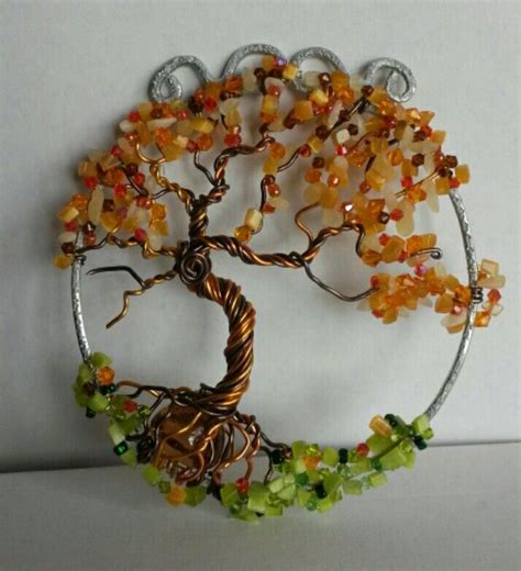 Wire Wrapped Beaded Tree Of Life Sun Catcher Tree Of Life Jewelry