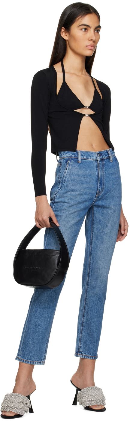 Alexanderwang T Black Twinset Hybrid Bikini Cardigan Alexanderwang T