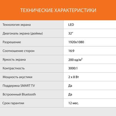 32" Телевизор SunWind SUN-LED32XS305, FULL HD, черный, СМАРТ ТВ, YaOS ...