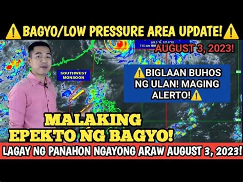 MALALAKAS NA PAG ULAN AT PAGBAHA ASAHAN SA MGA LUGAR NA ITO LAGAY NG