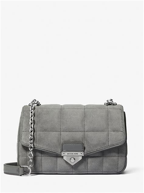 Soho Large Quilted Suede Shoulder Bag Michael Kors