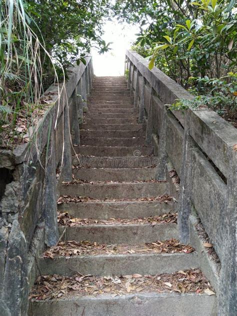 Old Stair In Pinewood Battery Historical Site Lung Fu Shan County Park